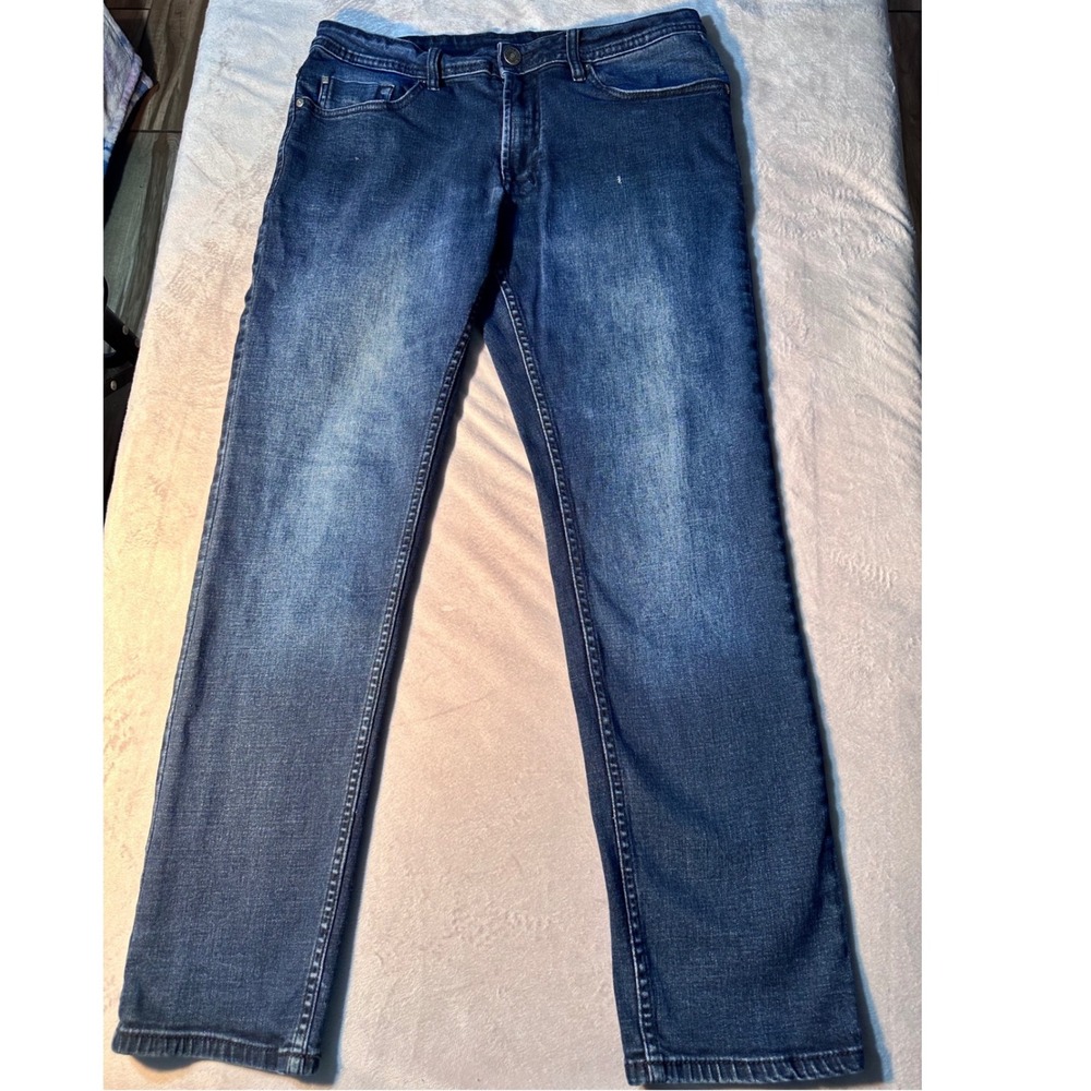 Buffalo David Bitton Jackson Straight Stretch Jeans Mens 34x32 Blue 1257497